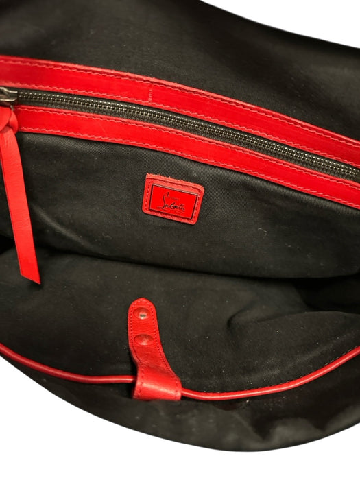Christian Louboutin Blue Leather Pebbled Flap Studded Backpack Blue