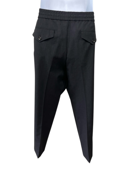 Gucci Size 48 Dark Gray Wool Solid Drawstring Dress Men's Pants Dark Gray / 48