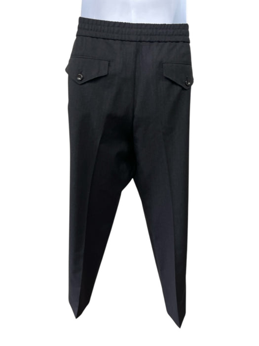 Gucci Size 48 Dark Gray Wool Solid Drawstring Dress Men's Pants Dark Gray / 48