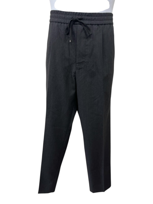 Gucci Size 48 Dark Gray Wool Solid Drawstring Dress Men's Pants Dark Gray / 48