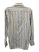Yves Saint Laurent Size 15 Blue & Yellow Cotton Striped Men's Long Sleeve Shirt Blue & Yellow / 15