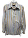 Yves Saint Laurent Size 15 Blue & Yellow Cotton Striped Men's Long Sleeve Shirt Blue & Yellow / 15