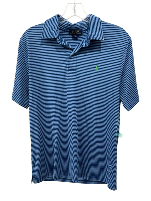 Polo Size Est S Blue & Light Blue Print Synthetic Striped Polo Short Sleeve Blue & Light Blue Print / Est S