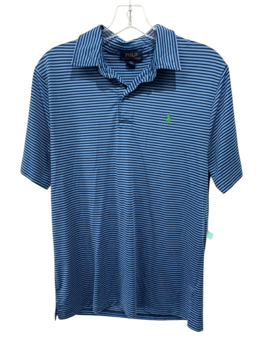 Polo Size Est S Blue & Light Blue Print Synthetic Striped Polo Short Sleeve Blue & Light Blue Print / Est S