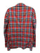 Pink Red & Orange Cotton Plaid 2 Button Men's Blazer Red & Orange / 40