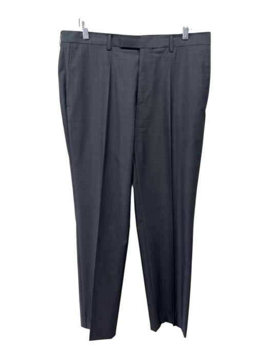 Boss Gray Wool & Silk Blend Micro 2 Button Men's Suit Gray / 42L