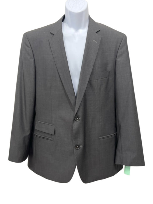 Boss Gray Wool & Silk Blend Micro 2 Button Men's Suit Gray / 42L