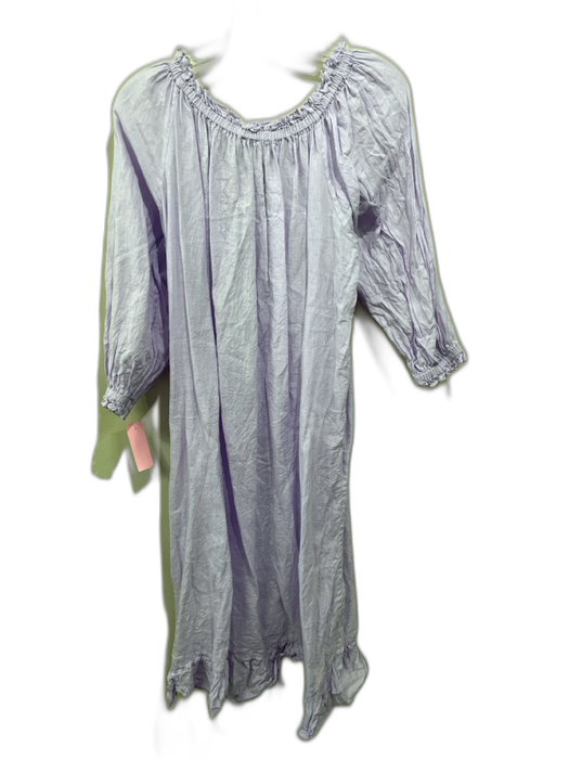 Sleeper Size One Size Lavender Linen Long Sleeve Elastic Neck Button Back Dress Lavender / One Size