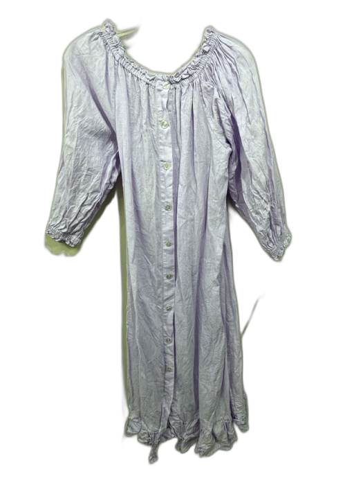 Sleeper Size One Size Lavender Linen Long Sleeve Elastic Neck Button Back Dress Lavender / One Size