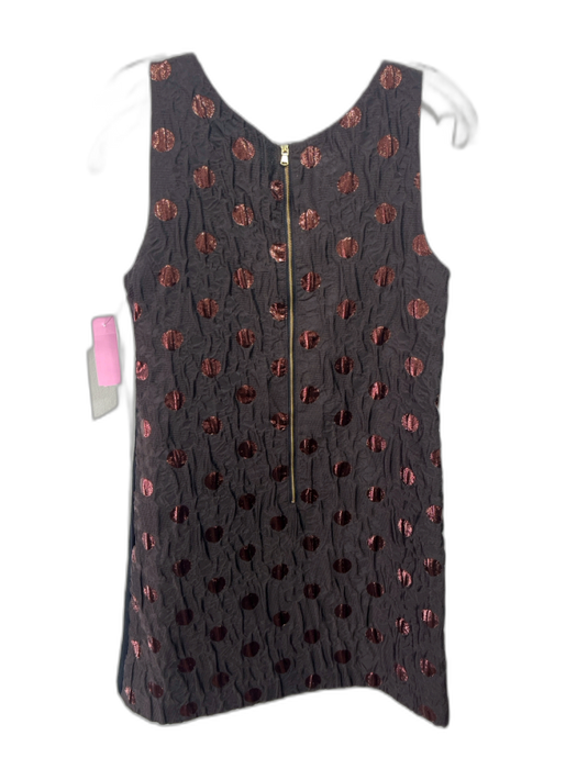 Marc By Marc Jacobs Size 4 Brown & Copper Sleeveless Scoop Neck Polka Dot Dress Brown & Copper / 4