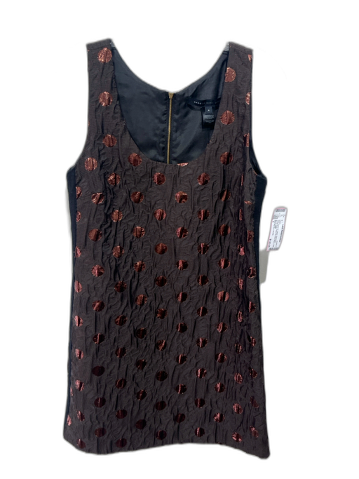 Marc By Marc Jacobs Size 4 Brown & Copper Sleeveless Scoop Neck Polka Dot Dress Brown & Copper / 4