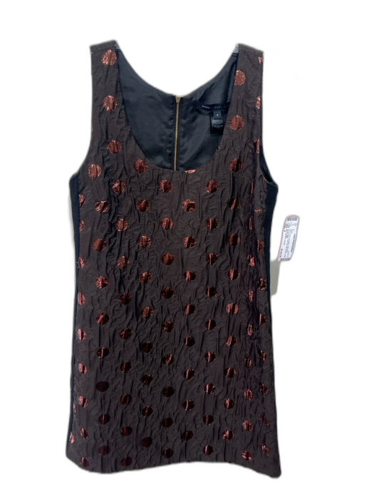 Marc By Marc Jacobs Size 4 Brown & Copper Sleeveless Scoop Neck Polka Dot Dress Brown & Copper / 4
