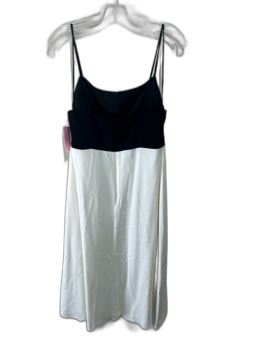 Reiss Size 6 Black & Cream Viscose Spaghetti Strap Empire Waist Paneled Dress Black & Cream / 6