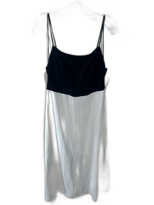 Reiss Size 6 Black & Cream Viscose Spaghetti Strap Empire Waist Paneled Dress Black & Cream / 6