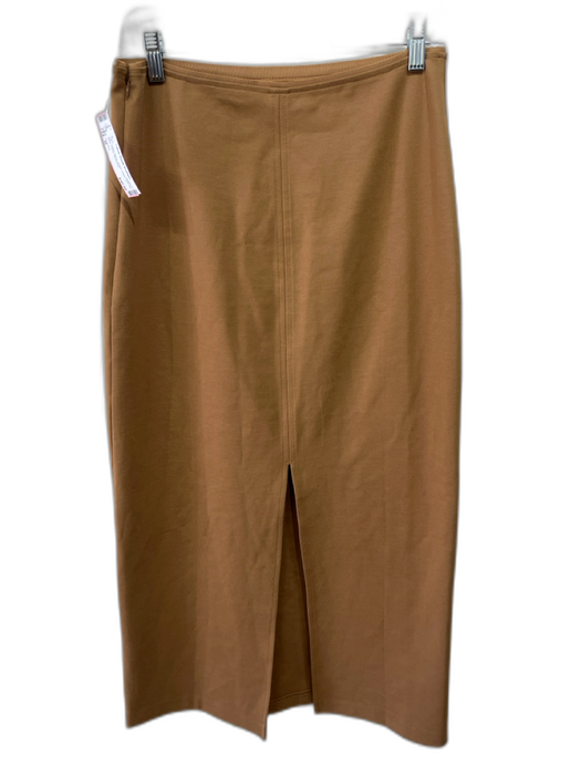 Everlane Size M Tan Cotton Blend Elastic Waist Side Zip Maxi Pencil Skirt Tan / M
