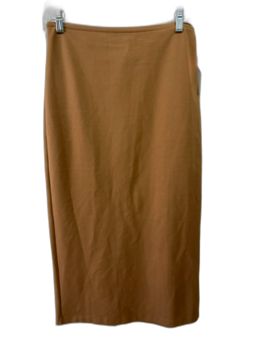 Everlane Size M Tan Cotton Blend Elastic Waist Side Zip Maxi Pencil Skirt Tan / M