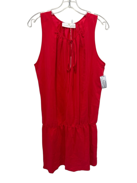 Amanda Uprichard Size M Red Silk Sleeveless Tie Neck Elastic Waist Mini Dress Red / M