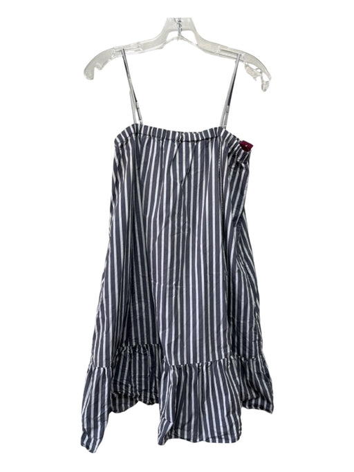 ATM Size S/P Gray & White Cotton Striped Sleeveless Spaghetti Strap Dress Gray & White / S/P