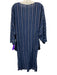 Billy Reid Size XS/S Navy Blue & White Linen V Neck Chevron Detail Pockets Dress Navy Blue & White / XS/S