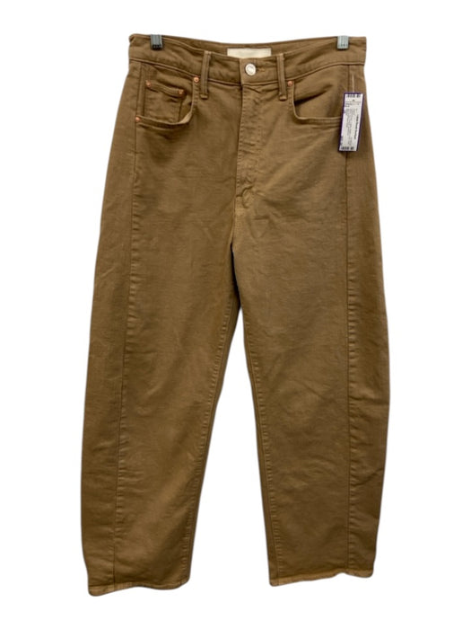 Mother Size 28 Camel Brown Cotton Button & Zip Front Wide Leg Pockets Jeans Camel Brown / 28