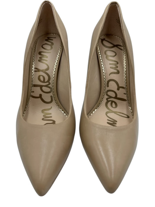 Sam Edelman Shoe Size 9.5 Beige Leather Upper Pointed Toe Pumps Beige / 9.5