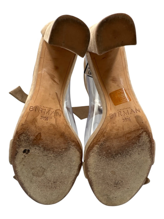 Alexandre Birman Shoe Size 38.5 Taupe Biege Suede Upper Knot Front Sandals Taupe Biege / 38.5