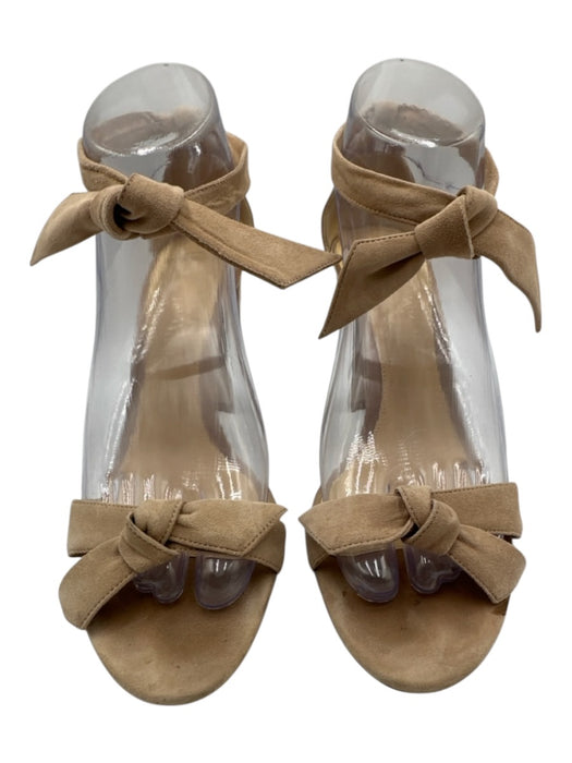 Alexandre Birman Shoe Size 38.5 Taupe Biege Suede Upper Knot Front Sandals Taupe Biege / 38.5