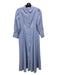 Pomander Place Size XS Blue & White Striped Maxi Button Front Dress Blue & White / XS