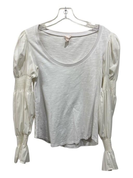 5a7 Cinq a Sept Size S White Cotton Long Sleeve Wide Neck Long Sleeve Top White / S