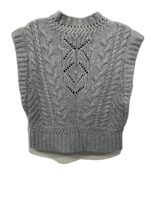 Veronica Beard Size S Gray Wool Blend Cable Knit Sleeveless Vest Gray / S