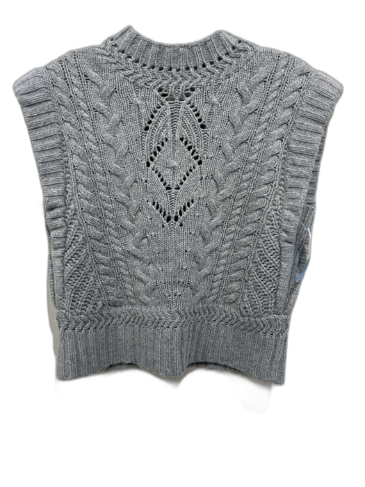 Veronica Beard Size S Gray Wool Blend Cable Knit Sleeveless Vest Gray / S