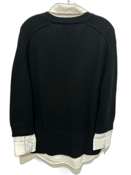 Brochu Walker Size M Black & White Wool & Cashmere Knit Long Sleeve Sweater Black & White / M