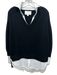 Brochu Walker Size M Black & White Wool & Cashmere Knit Long Sleeve Sweater Black & White / M