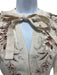 Zimmermann Size 0 Cream & Brown Linen Tie Belt Long Sleeve Tie Neck V Neck Dress Cream & Brown / 0