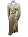 Zimmermann Size 0 Champagne Silk Wrap V Neck Ruffles Long Sleeve Dress Champagne / 0