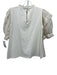 Sea New York Size XS Cream Puff Sleeves Chiffon Overlay Keyhole Back Top Cream / XS