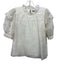Sea New York Size XS Cream Puff Sleeves Chiffon Overlay Keyhole Back Top Cream / XS