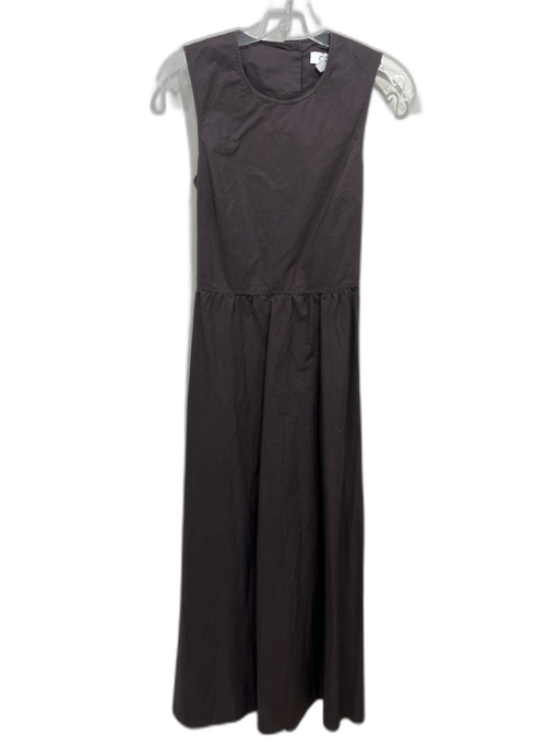 COS Size 4 Chocolate Brown Cotton Sleeveless Elastic Waist Back Cut Out Dress Chocolate Brown / 4