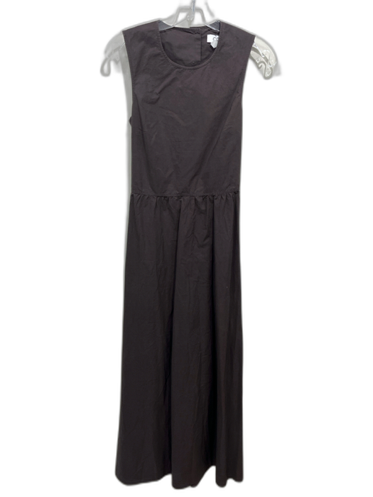 COS Size 4 Chocolate Brown Cotton Sleeveless Elastic Waist Back Cut Out Dress Chocolate Brown / 4