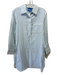 Alice Walk Size XS Blue & White Cotton Long Sleeve Striped 1/4 Button Dress Blue & White / XS