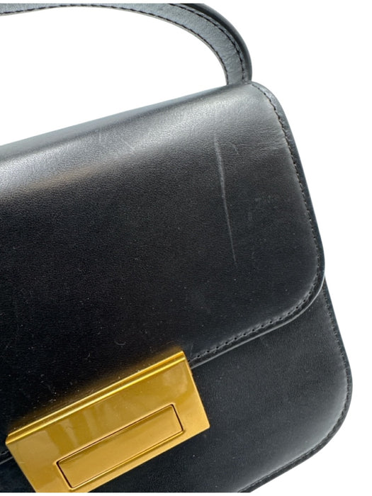 Loeffler Randall Black & Gold Leather Gold hardware Adjustable Strap Bag Black & Gold / Small