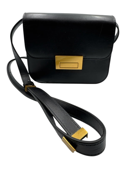 Loeffler Randall Black & Gold Leather Gold hardware Adjustable Strap Bag Black & Gold / Small