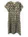 Mirth Size XS Green & Cream Cotton Short Sleeve Abstract Print V Neck Maxi Dress Green & Cream / XS