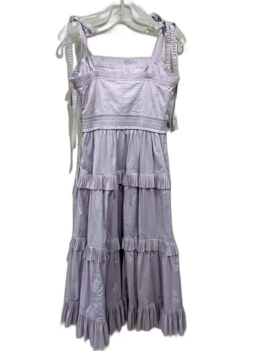Ulla Johnson Size 2 Lavender Cotton Tie Straps Pleated Detail Waist Detail Dress Lavender / 2