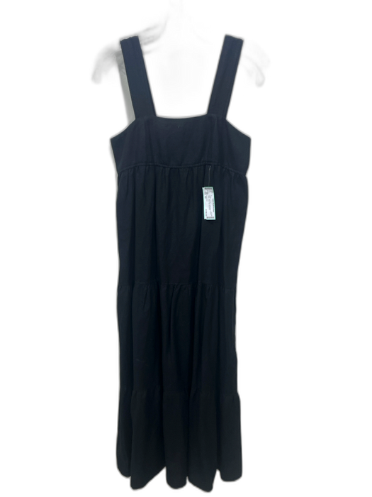 Hunter Bell Size XS Black Linen Blend Sleeveless Empire Waist Tiered Midi Dress Black / XS