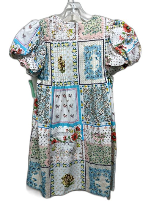 Hunter Bell Size XS Blue, White & Multi Cotton Short Balloon Sleeve Dress Blue, White & Multi / XS