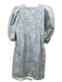 Hunter Bell Size XS Blue & White Cotton Short Balloon Sleeve V Neck Dress Blue & White / XS