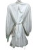 Rhode Size XS White Cotton Long Balloon Sleeve Braided Belt Flare Hem Dress White / XS