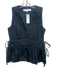Hunter Bell Size 2 Black Cotton Sleeveless Pleated V Neck Side tie Top Black / 2