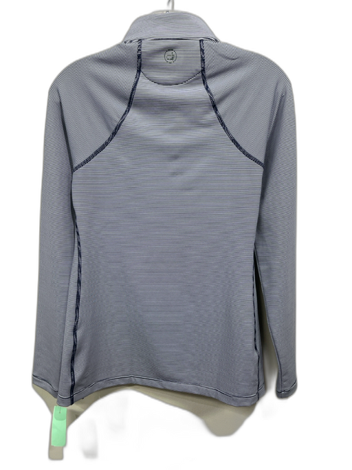 Magnolia Lane Size S Blue & White Polyester Blend Long Sleeve 1/4 Zip Golf Top Blue & White / S